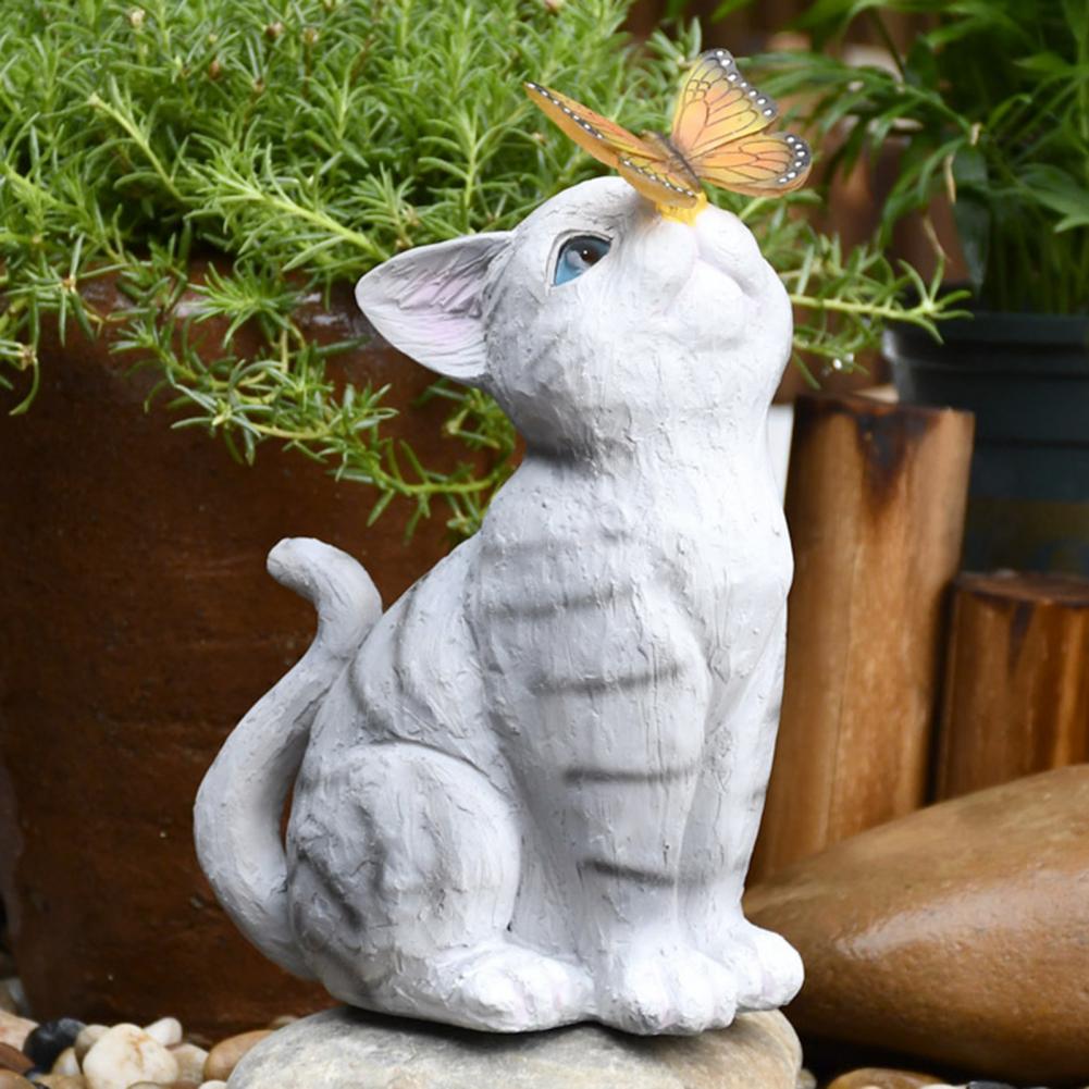 Cat Butterfly Statue