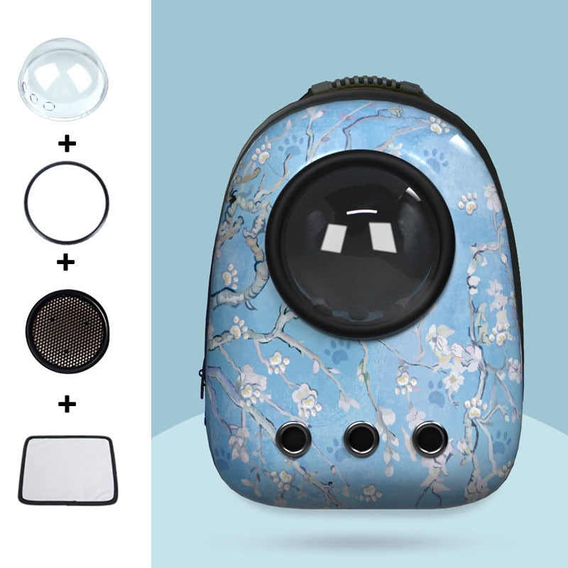 Cat Carrier Backpack for Large Cat - Plum blossom - Cat
