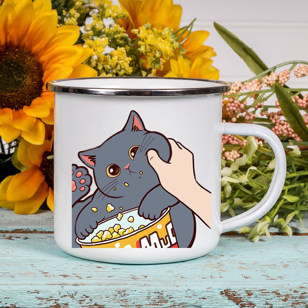 Cat Coffee Mug - Grey / 360ML