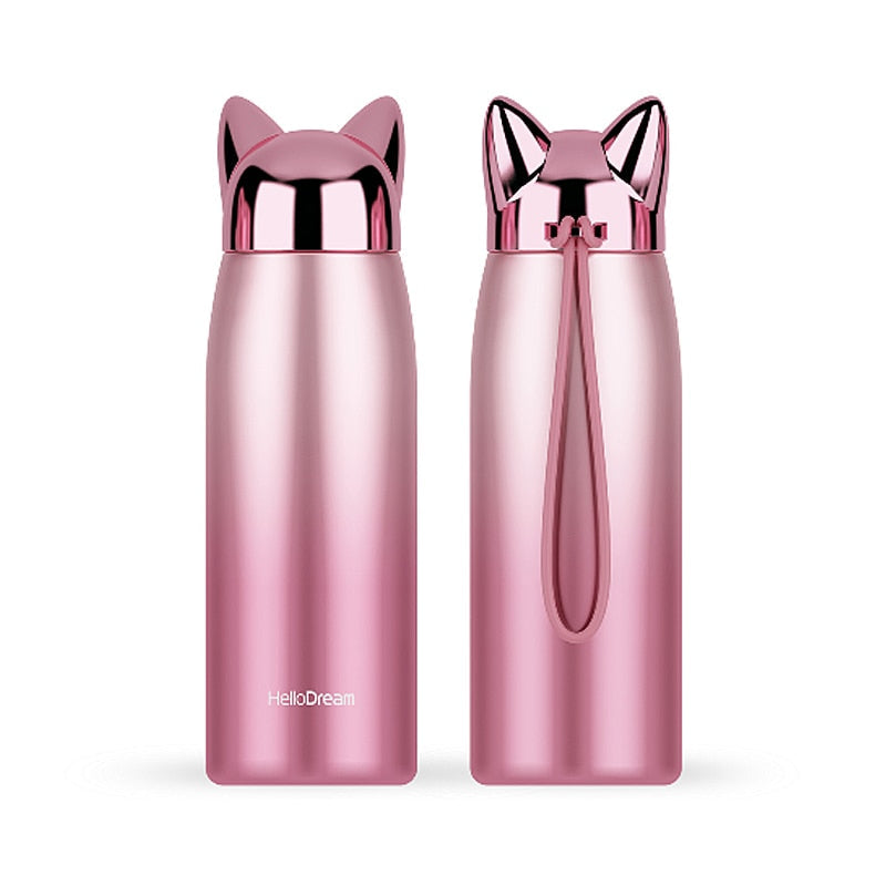 Cat Coffee Thermos - 301-400ml / Pink
