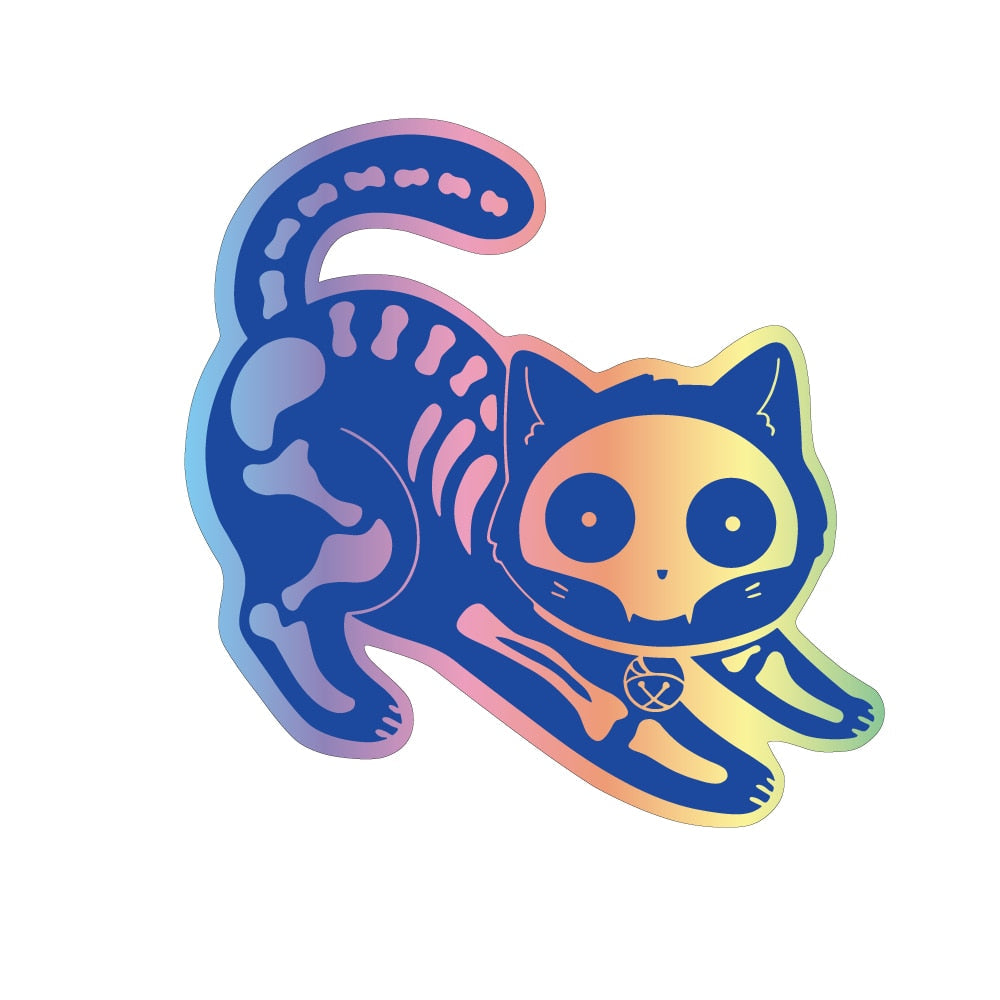 Cat Computer Stickers - Blue / China / 10cm x 10cm