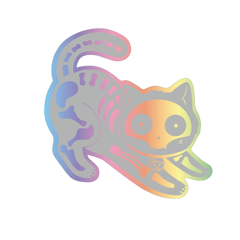 Cat Computer Stickers - Grey / China / 10cm x 10cm