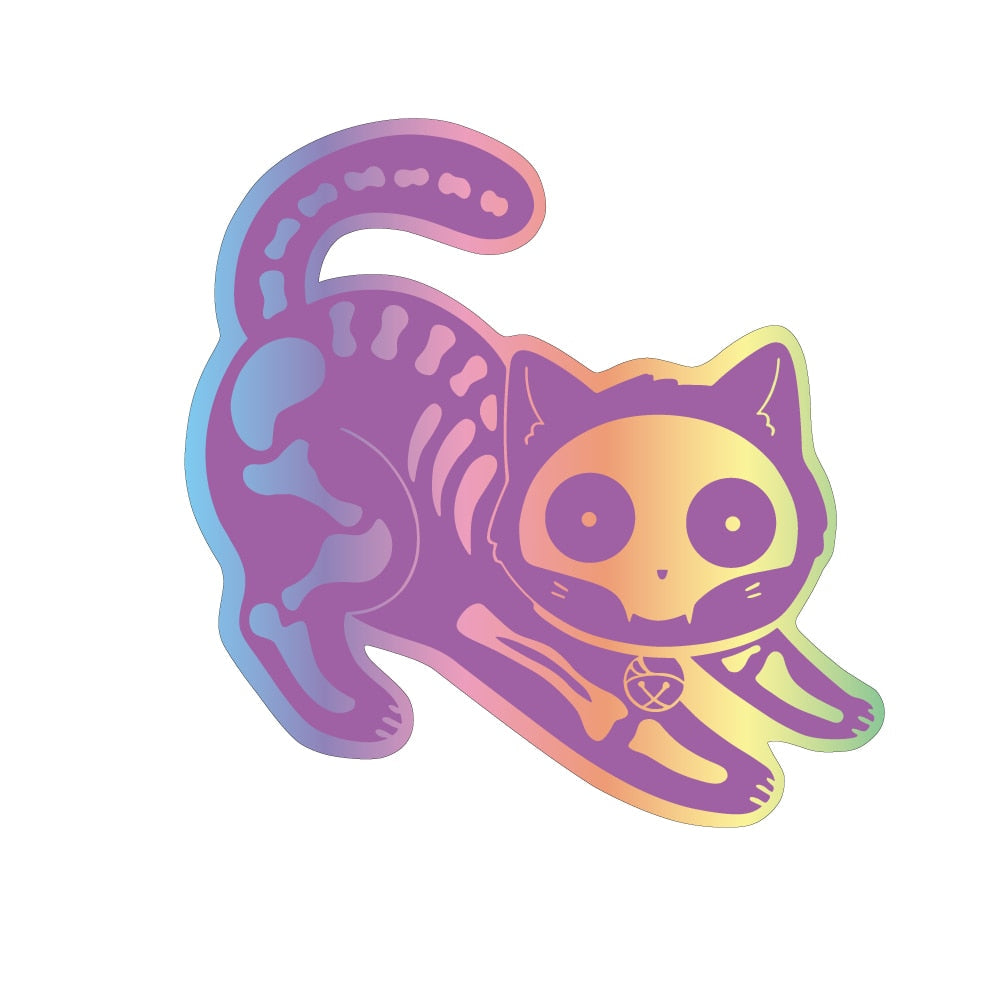 Cat Computer Stickers - Lilac / China / 10cm x 10cm