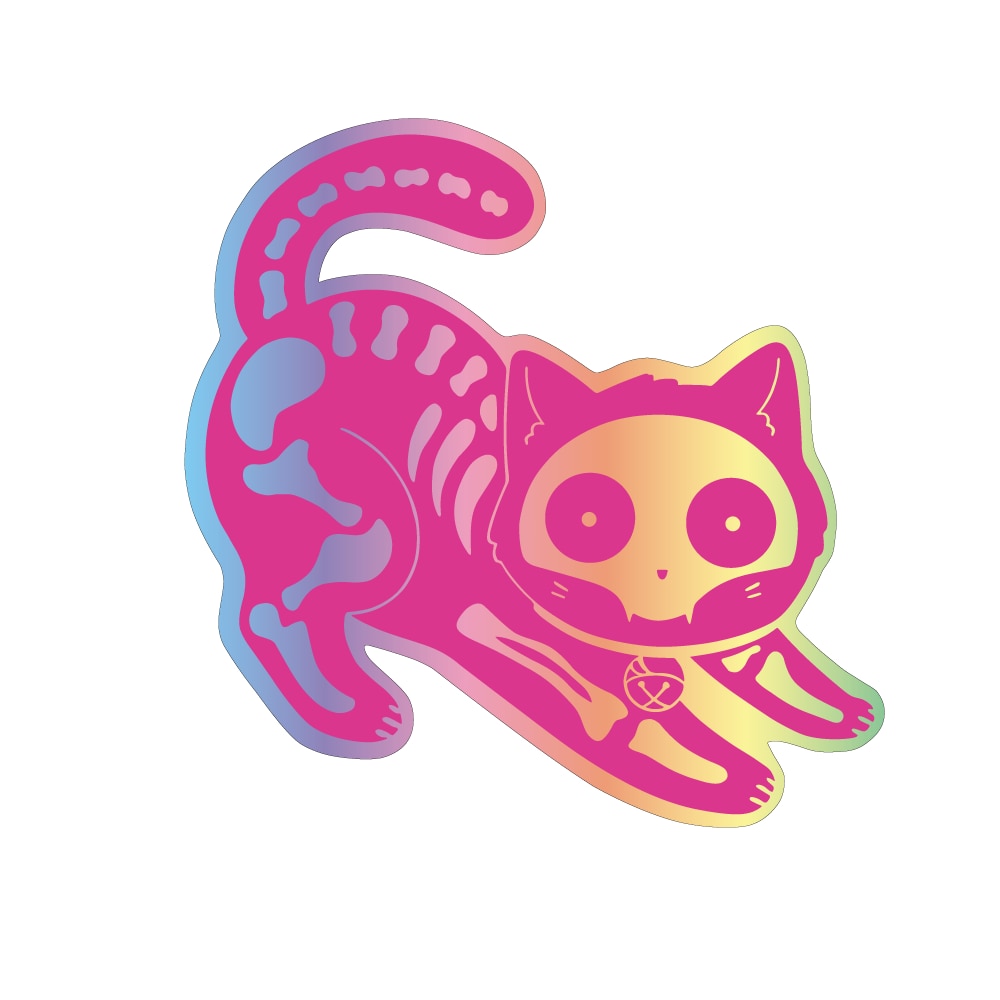 Cat Computer Stickers - Pink / China / 10cm x 10cm