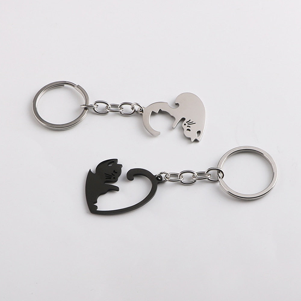 Cat Couple Keychain - Cat Keychains