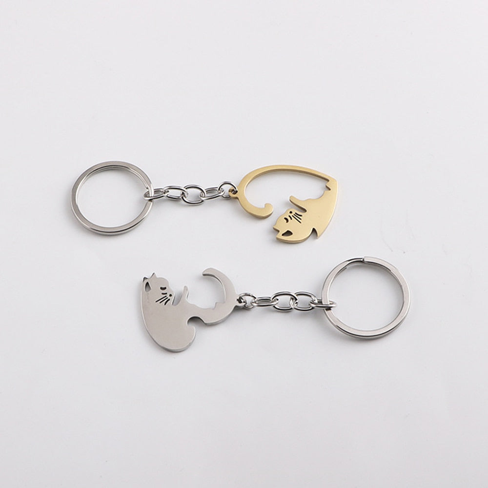 Cat Couple Keychain - Cat Keychains