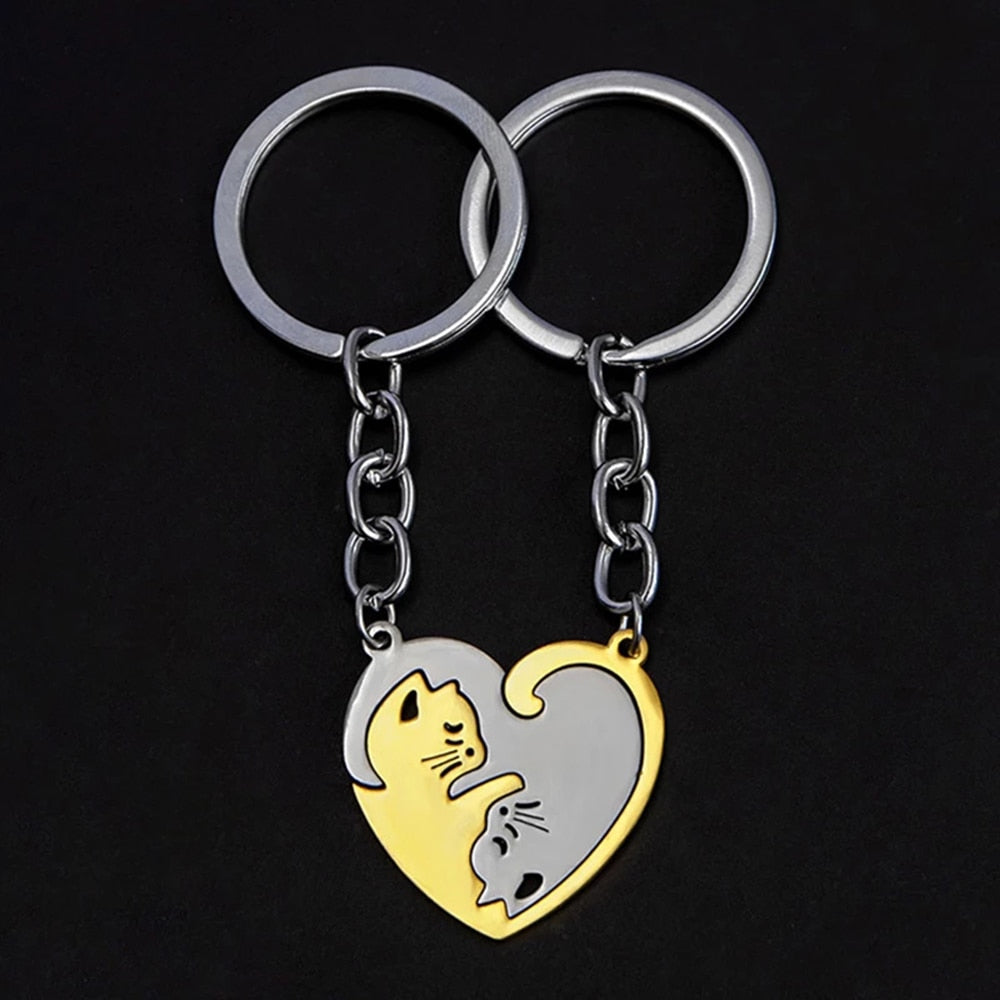 Cat Couple Keychain - Cat Keychains