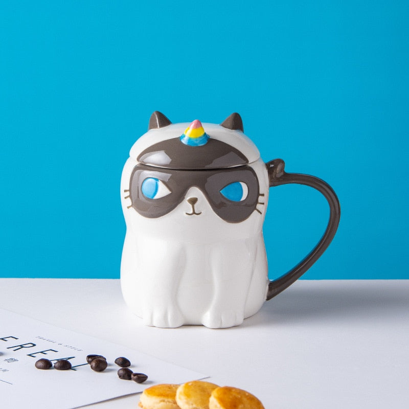 Cat Couple Mug - White / 400ml