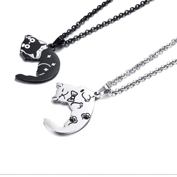 Cat Couple Necklace - Cat necklace