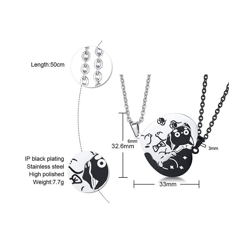 Cat Couple Necklace - Cat necklace