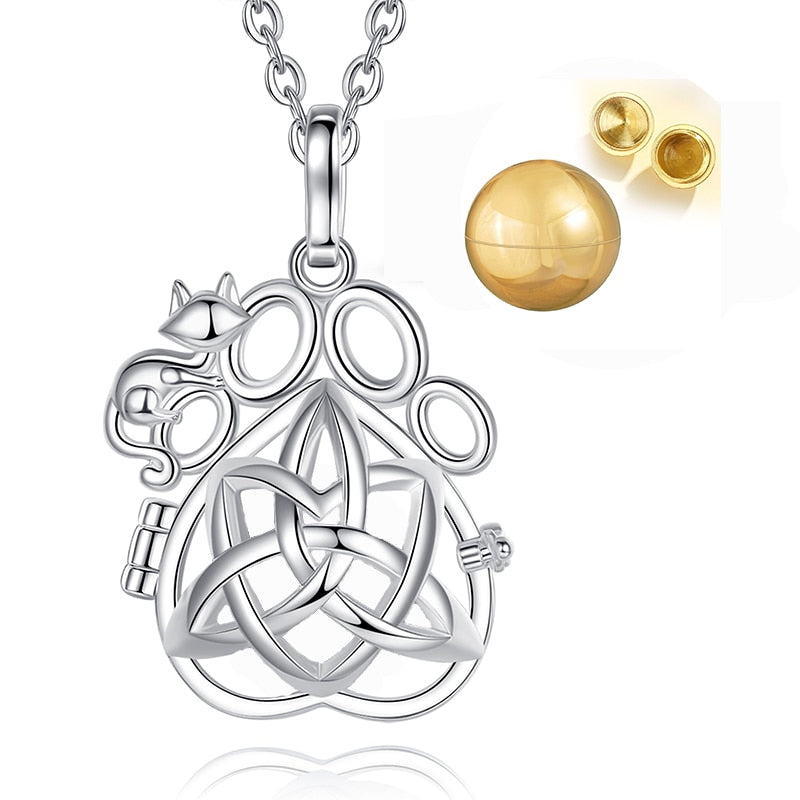 Cat Cremation Necklace - Gold - Cat necklace