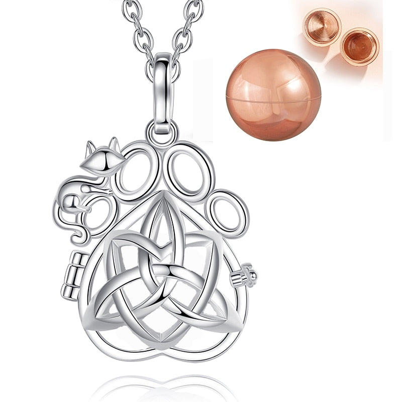 Cat Cremation Necklace - Rose Gold - Cat necklace