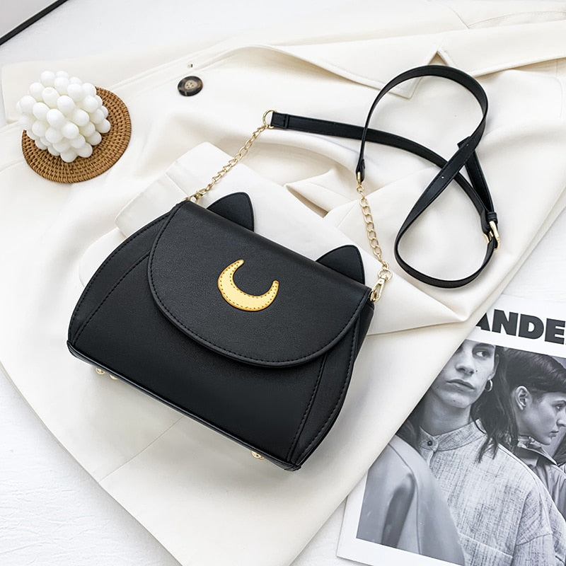 Cat Crossbody Purse - Black - Cat purse