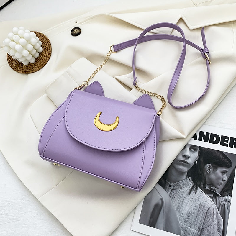 Cat Crossbody Purse - Purple - Cat purse