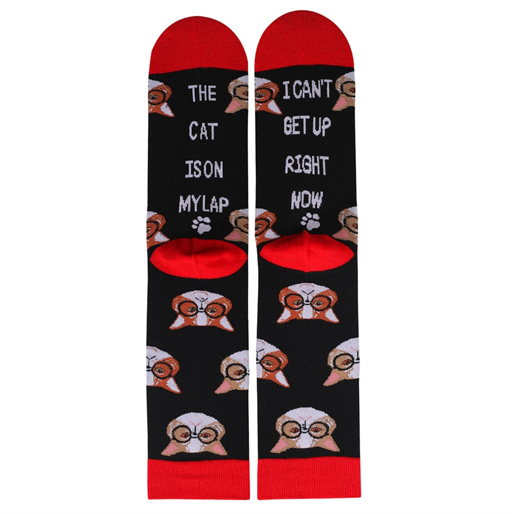 Cat Dad Socks - Red / One Size - Cat Socks