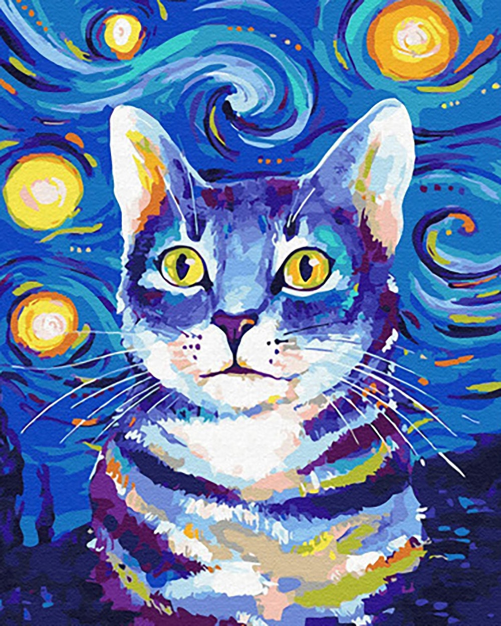 Cat Diamond Painting Kits - Blue / 30x40cm-Round Drill