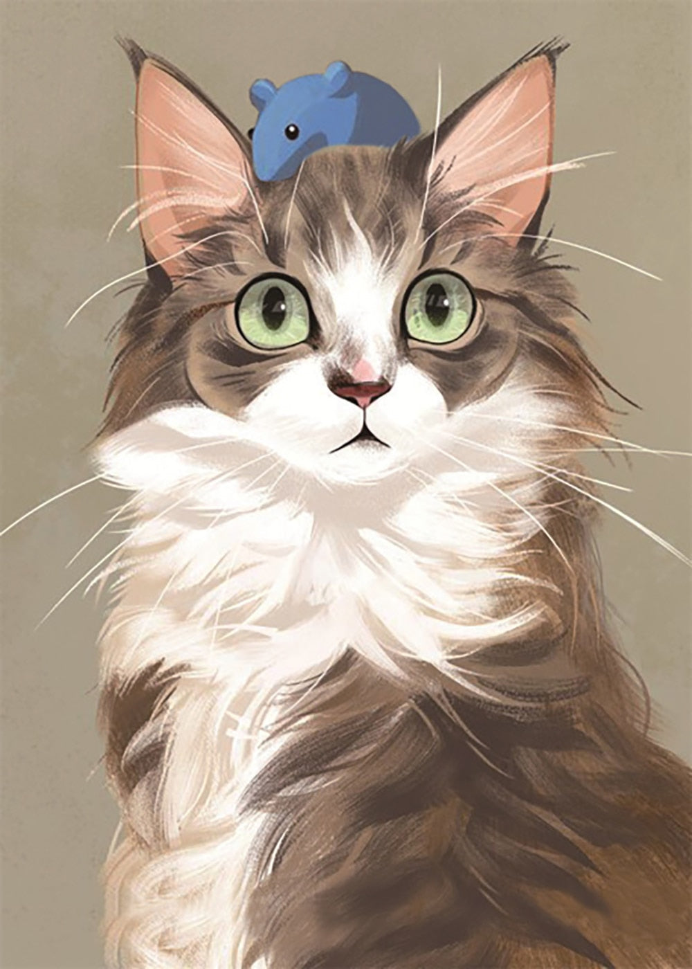 Cat Diamond Painting Kits - Beige / 30x40cm-Round Drill