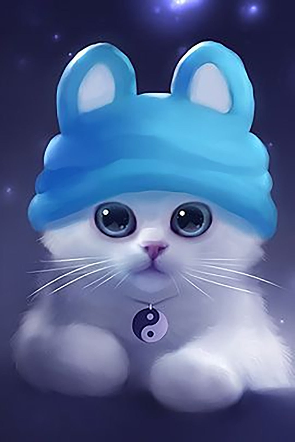 Cat Diamond Painting Kits - Sky Blue / 30x40cm-Round Drill