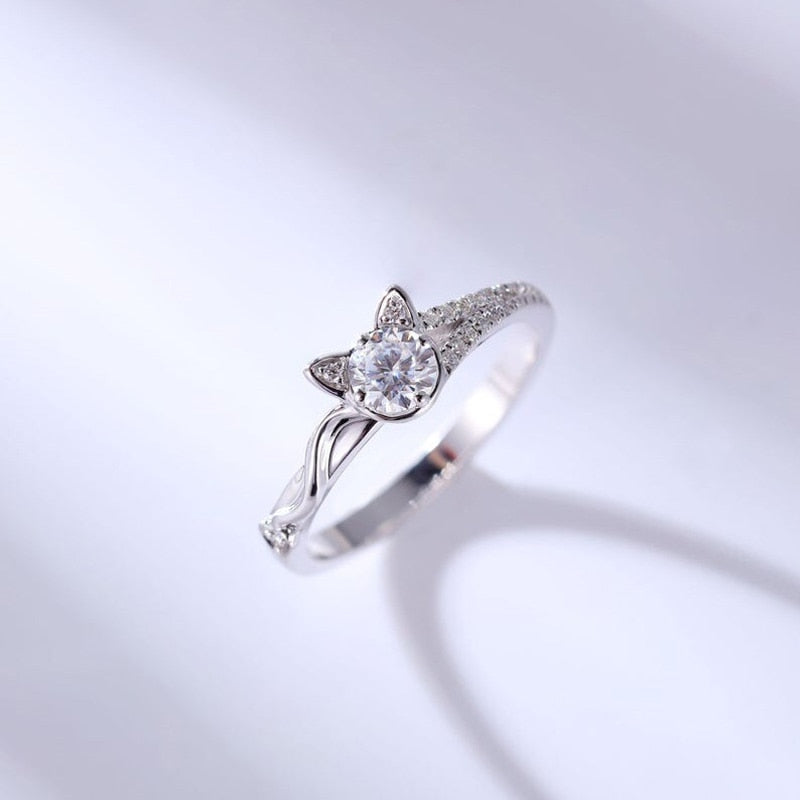 Cat Diamond Ring - cat rings