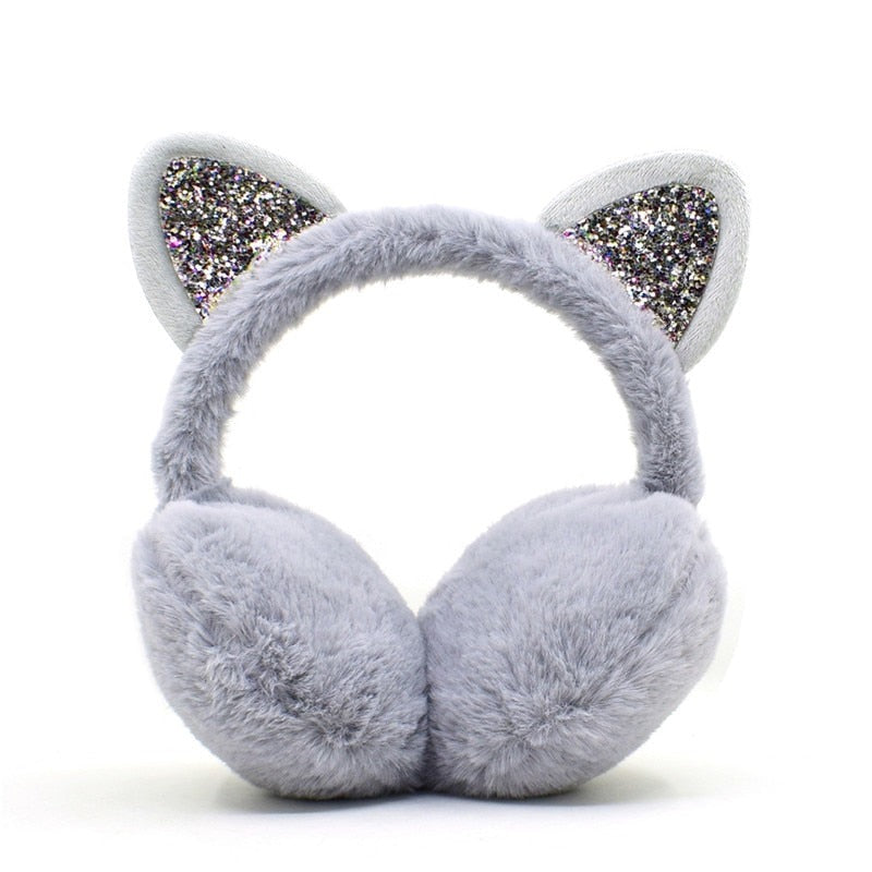 Cat Ear Earmuffs - Gray - Cat Ear Earmuffs