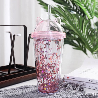 Cat Ear Flask Cup - 0.45L / Pink