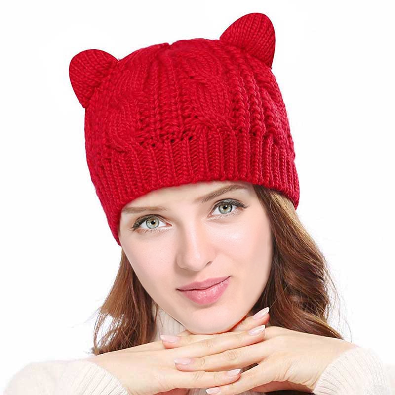 Cat Ear Knit Beanie - Cat beanie