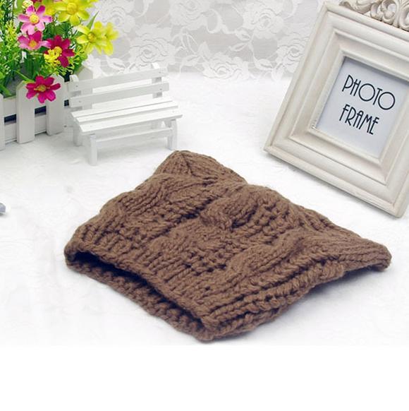 Cat Ear Knit Beanie - Brown / One Size - Cat beanie