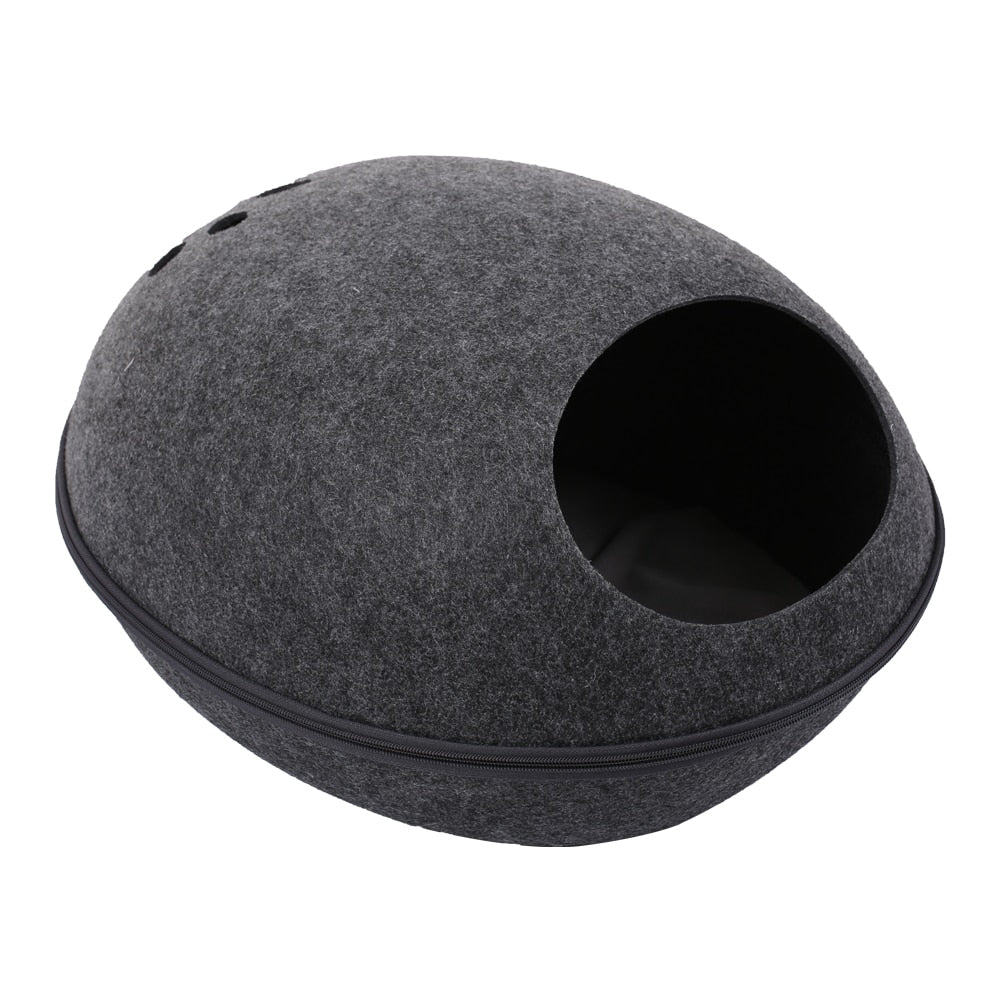 Cat Egg Bed - Light Grey