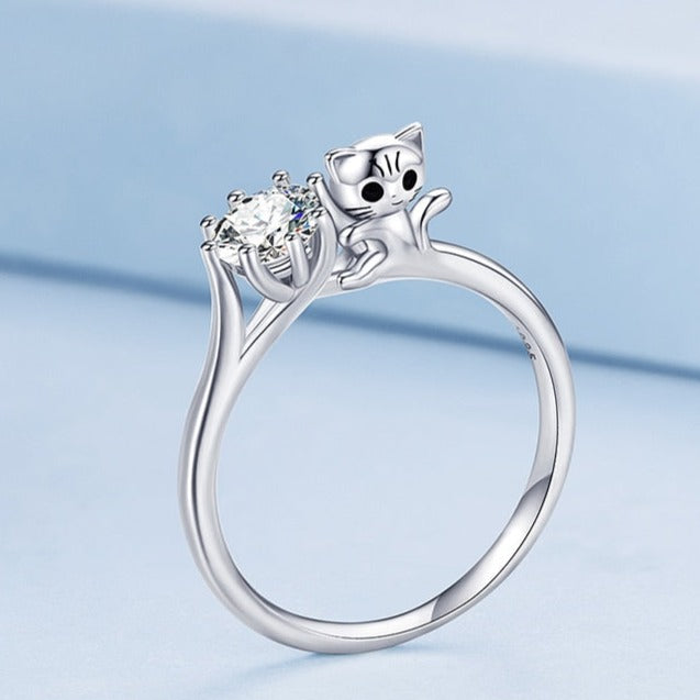 Cat Engagement Ring - cat rings