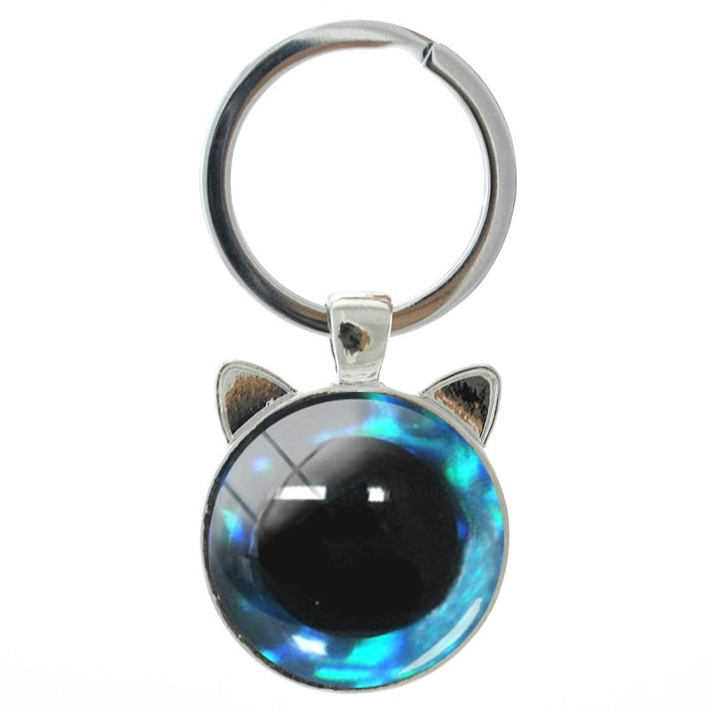 Cat Eye Keychain - Blue - Cat Keychains