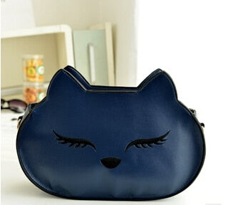 Cat Face Handbag - Black - Cat Handbag