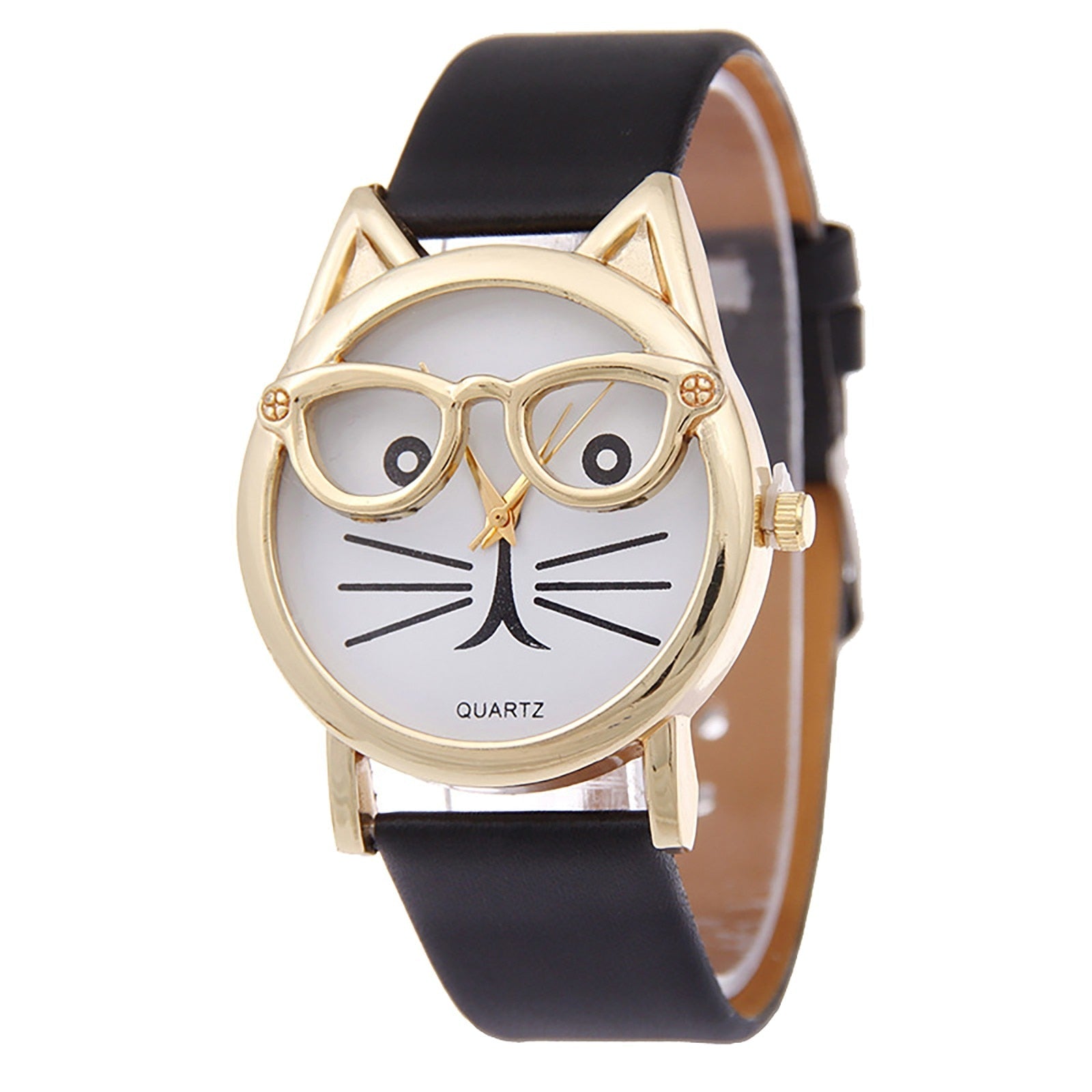 Cat Face Watch - Black / United States - Cat Watch