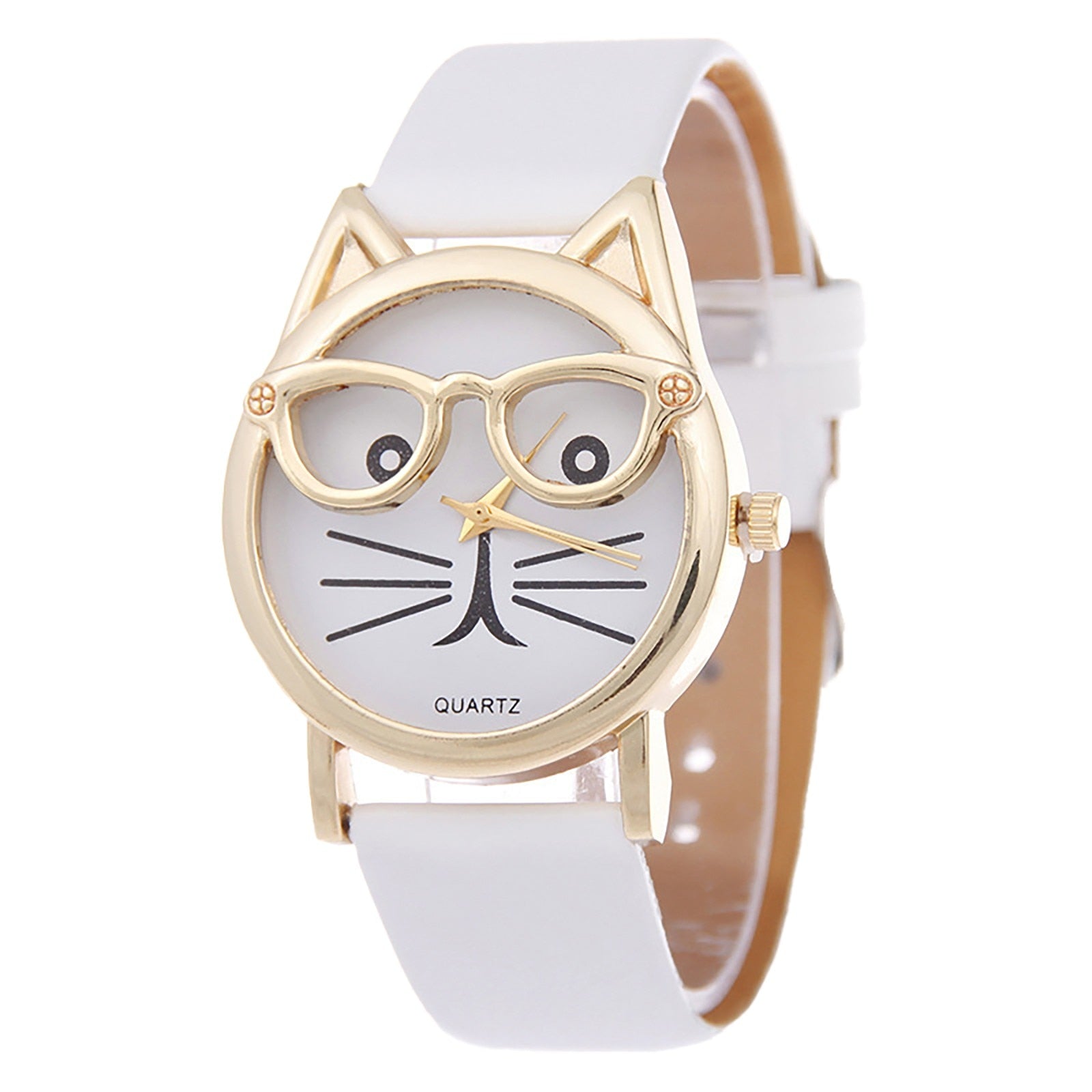Cat Face Watch - White / United States - Cat Watch