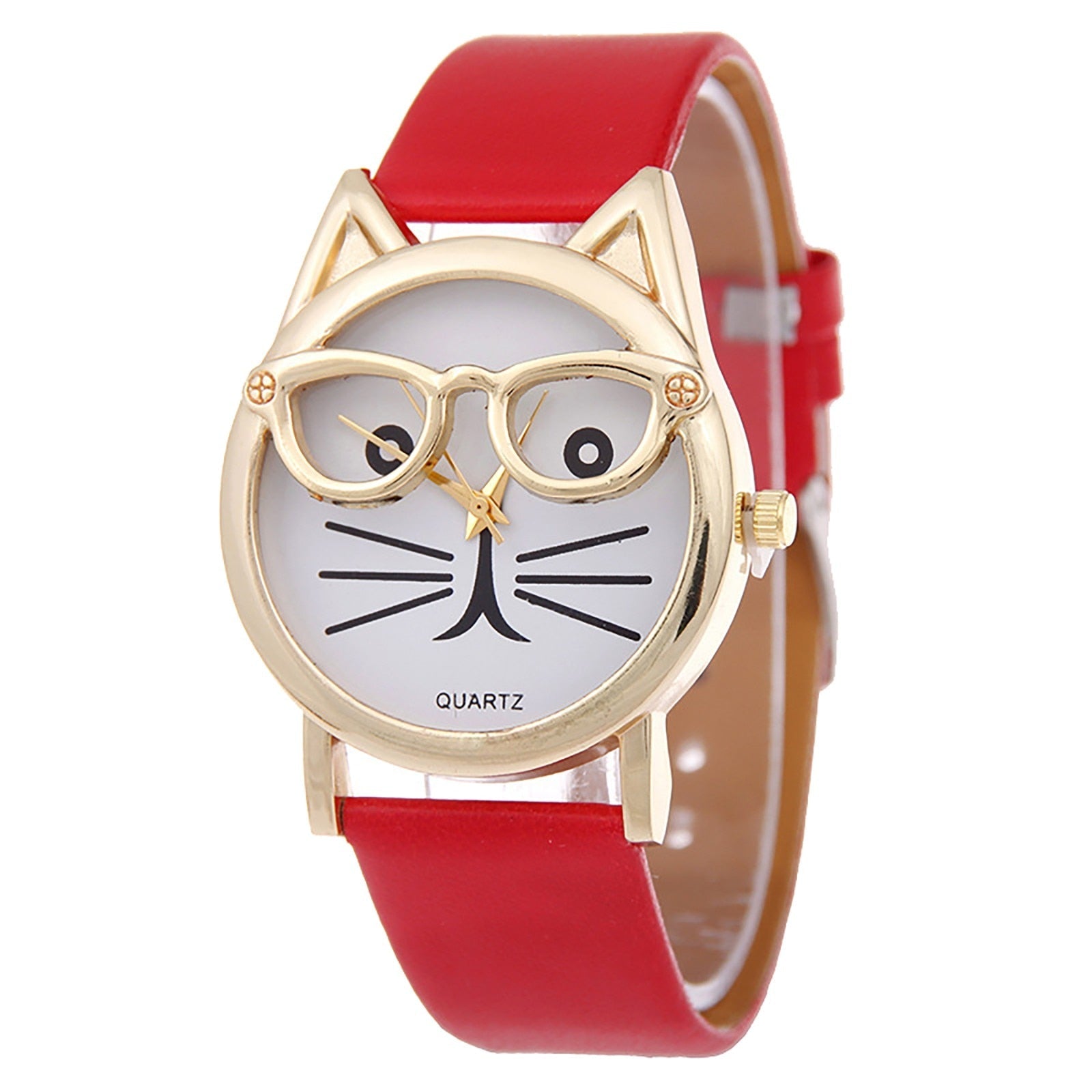 Cat Face Watch - Red / United States - Cat Watch