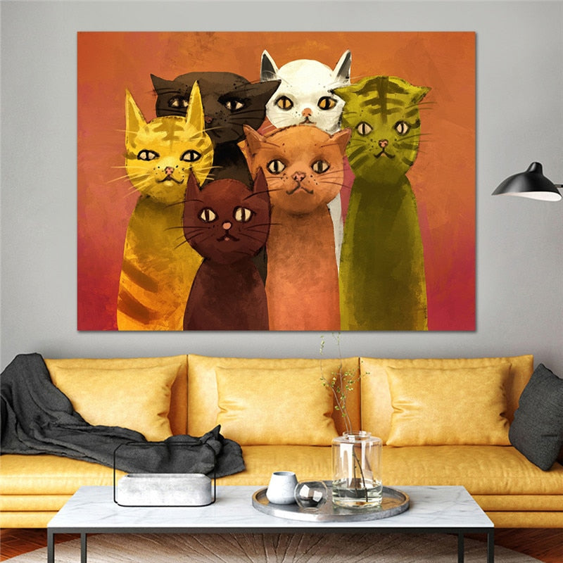 Cat Family Home Poster - Cat poster