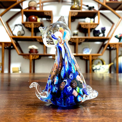 Cat Figurines Toys - Small Blue