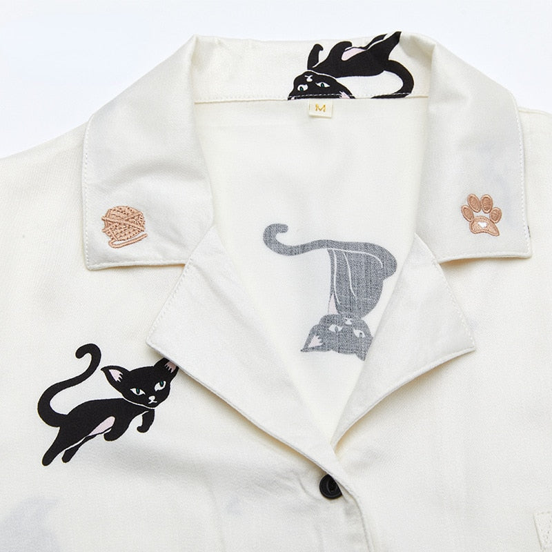 Cat Flannel Pajamas - Cat pajamas