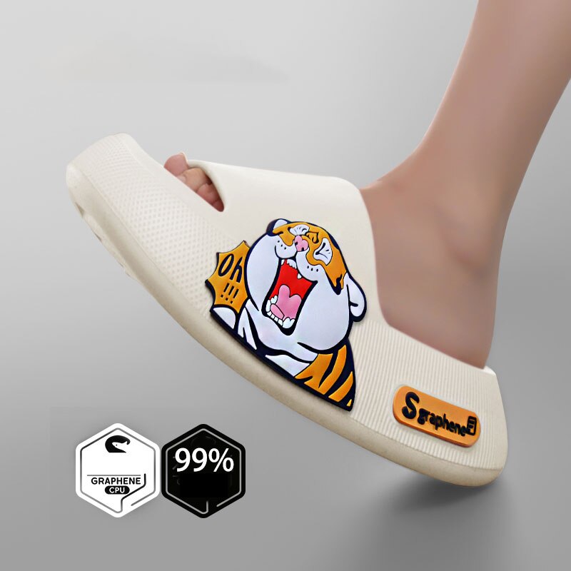 Cat Flip Flops - Beige / 36-37(foot 235mm)