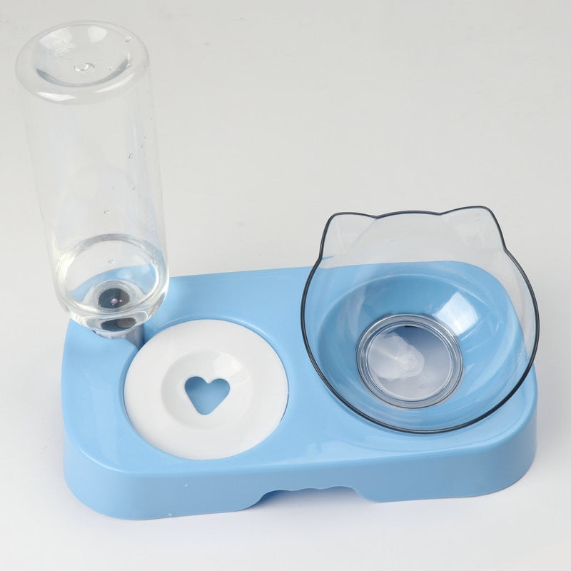 Cat Food and Water Dispenser - Blue - Cat Food Dispenser