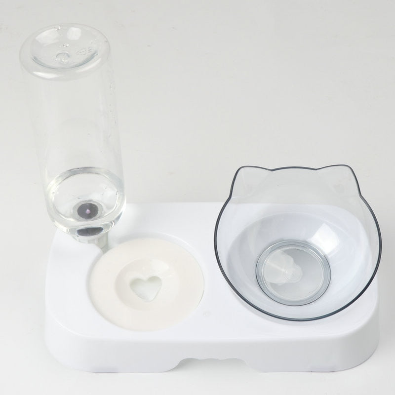 Cat Food and Water Dispenser - White - Cat Food Dispenser