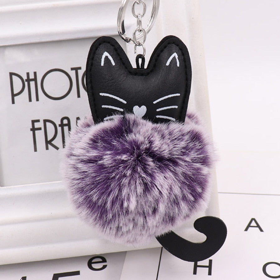 Cat Fur Ball Keychain - Cat Keychains