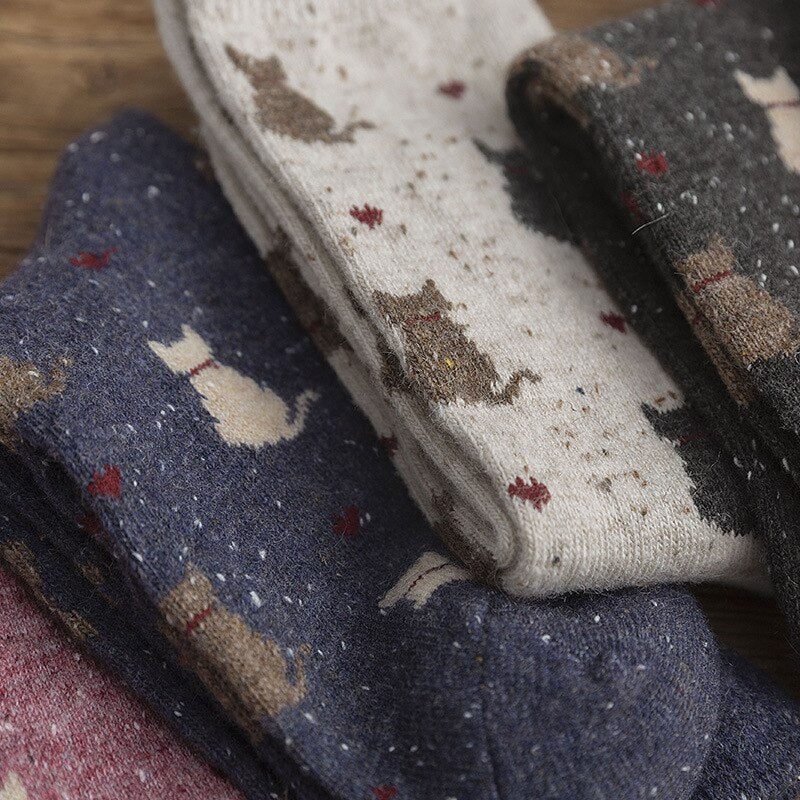 Cat Fuzzy Socks - Cat Socks