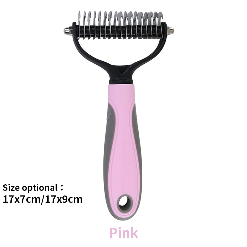 Cat Grooming Brush - Pink / 17x7cm