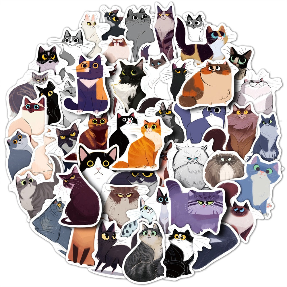 Cat Grumpy Eye Stickers