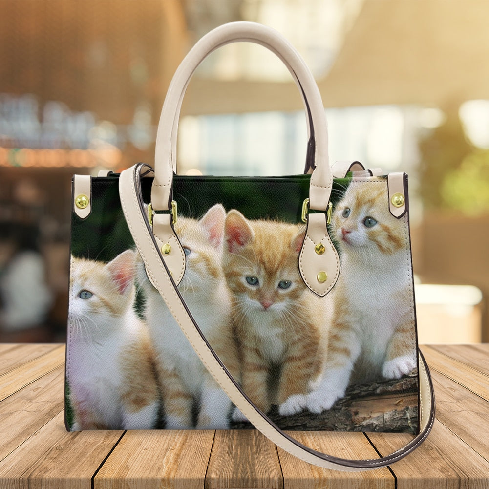 Cat Handbags Leather - Beige - Cat Handbag