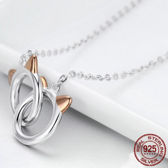 Cat Head Necklace - Cat necklace