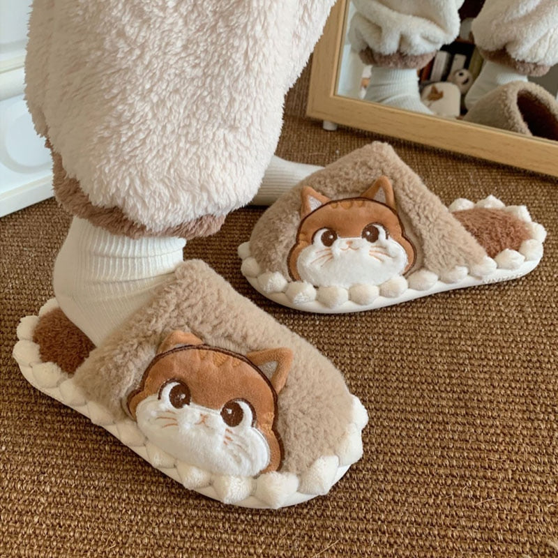 Cat Head Slippers - Cat slippers