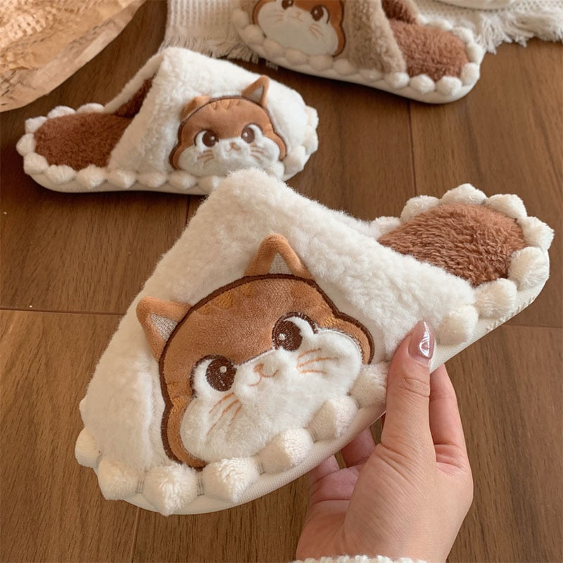 Cat Head Slippers - Cat slippers