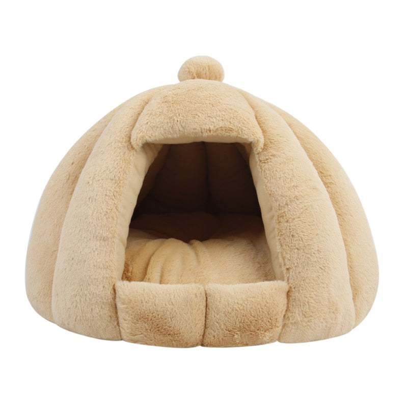 Cat Igloo Bed - Khaki / L