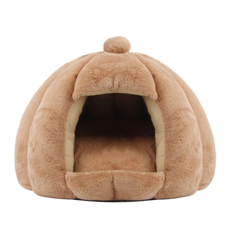 Cat Igloo Bed - Brown / L
